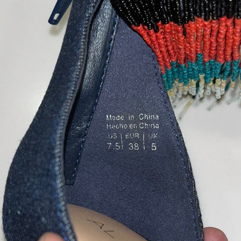 Aldo Denim Heel With Beaded Detail Women's Size 7.5 - Picture 8 of 10